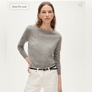 J.Crew Re-imagined Cashmere Classic-Fit Crewneck Sweater - heather ash